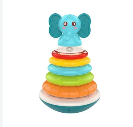 Huanger Musical Montessori Stacking Rainbow Rings Toy
